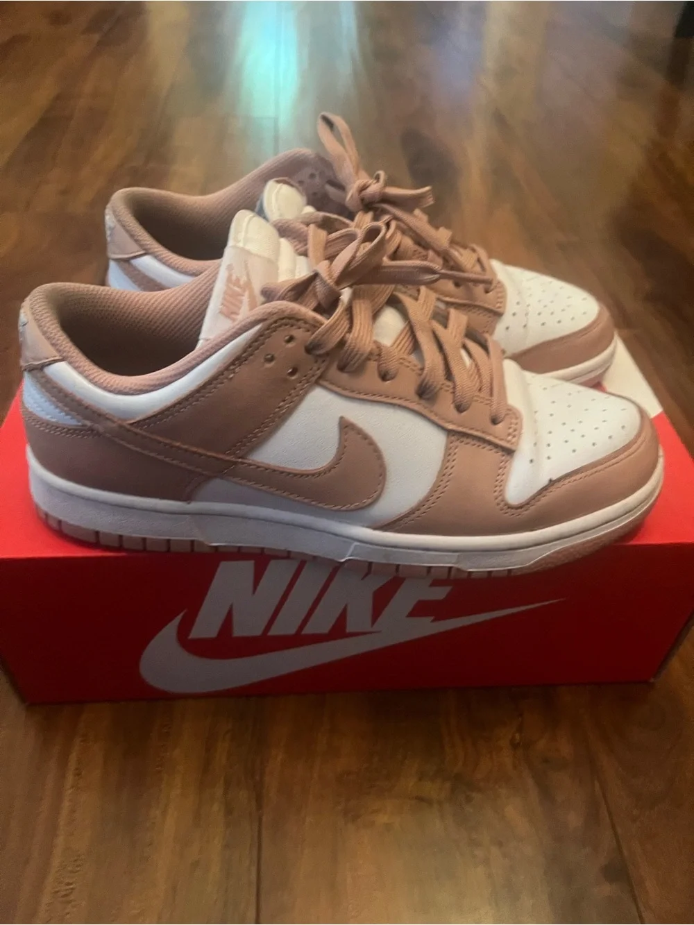 Nike Low-Top Sneakers in White and Dusty Rose